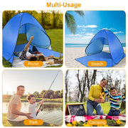Pop Up Beach Tent Sun Shade Shelter Anti-UV Automatic Waterproof Tent Canopy for 2/3 Man with Net Window Storage Bag for Outdoor Beach Camping Fishing P
