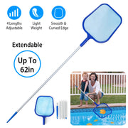 Swinging Pool Skimmer Cleaner Mesh Net Leaf Cleaning Scoop Pool Leaf Rake Debris Skimmer with  Fine Mesh 4 Telescopic Pole Sections For Swimming Pools Ho