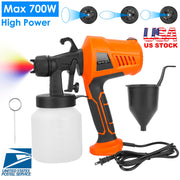 700W Electric Paint Sprayer Handheld HVLP Spray Painter Painting Spray Gun For Fences Brick Walls w/ 3 Spray Patterns 800ML Detachable Cup