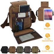 Unisex Crossbody Bags Canvas Phone Tablet PC Shoulder Bag Credit Card Key Messenger Purse