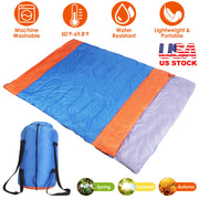 2 People Sleeping Bag for Adult Kids Lightweight Water Resistant Camping Cotton Liner Cold Warm Weather Indoor Outdoor Use 3 Season with Sack for Spri