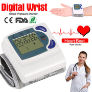 Blood Pressure Monitor Wrist Digital High Blood Pressure Cuff Heartbeat Tester w/ 60 Reading Memory 1.8 Inches LCD Screen Storage Box