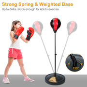 Punching Bag For Kids Junior Boxing Set w/ Boxing Gloves Height Adjustable Free Standing Punching Ball Boxing For Kids Aged 3-8Years Old