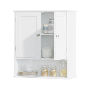 Wall Mounted Bathroom Cabinet with Adjustable Shelf & Doors