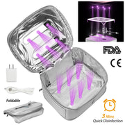 Foldable UV Disinfection Bag 20L/5.28Gal Portable LED UV Sanitizer Box USB-Powered Travel UV-C Cleaner Bag for Baby Bottles Toys Underwear Toothbrush