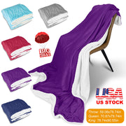 Fleece Throw Blanket Warm Soft Flannel Bed Cover Cuddly Cozy Sofa Travel Car Blanket with  Queen King Throw Size Optional