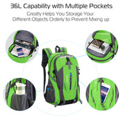 36L Waterproof Hiking Backpack with Ergonomic Design