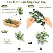 6FT Artificial Golden Cane Palm Tree with Black Pot