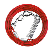 29.5FT Dog Tie Out Cable Long Dog Leash Chew Proof Lead Dog Chain with Durable Spring 360¡ Rotatable Clips PVC Case for Outside Yard Caming