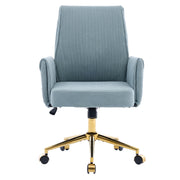 Mid-Back Velvet Office Chair with Memory Foam Cushion