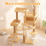 Cat Tree Tower 66.9" with Acrylic Capsules and Scratching Posts