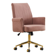 Mid-Back Velvet Office Chair with Memory Foam Cushion