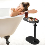 C-Shaped Bathtub Tray Table With Adjustable Height 360° Rotatable Desktop Freestanding Bath Caddy Against Wall Couch Bed Sofa Side Table