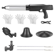 Electric Toilet Plunger with Air Pressure Gauge & 3 Heads
