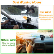 24V 160W Portable Car Heater & Fan | 2-in-1 Rotating Defroster/Demister with 4.92ft Cord