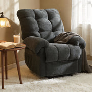 Modern Fabric Reclining Lounge Chair, Overstuffed Recliner Chair with Adjustable Backrest and Footrest, Padded Armrests,