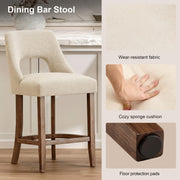 Counter Height Bar Stools Set of 2 with Cutout Back
