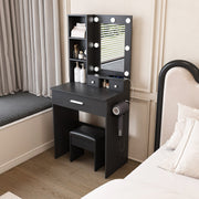 Vanity Desk Set with LED Lighted Mirror & Padded Stool
