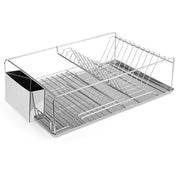 Dish Drying Rack Stainless Steel Dish Rack with  Drainboard Cutlery Holder Kitchen Dish Organizer