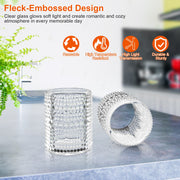 Clear Glass Votive Candle Holders Set of 24 with Embossed Design