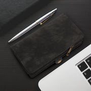 Phone Wallet Case For iPhone 8 Plus Portable Wallet Case 2 in 1 Leather Zipper Magnetic Detachable 15 Card Slots Money Pocket Clutch Cover W/ID Widows