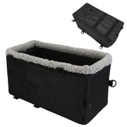 Small Dog Car Seat with Harness Center Console Pet Booster Seat Travel Car Seat with Side Pocket Cotton Velvet Cushion for Dogs Cats Up to 9LBS