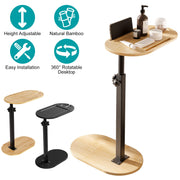 C-Shaped Bathtub Tray Table With Adjustable Height 360° Rotatable Desktop Freestanding Bath Caddy Against Wall Couch Bed Sofa Side Table