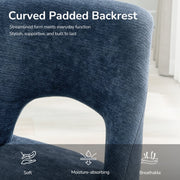 Upholstered Dining Chairs Set of 2 with Curved Rubberwood Legs