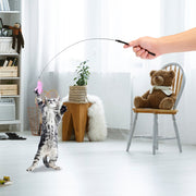 Interactive Cat Feather Wand Toy with Suction Cup Base