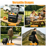 Rolling Cooler Bag with Wheels 35L Insulated Collapsible
