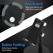Cell Phone Stand Universal Tablets Phones Stand Holder Height Angle Adjustable Desktop Phone Stand No-Slip Aluminum Alloy Thick Case Friendly Phone Ho