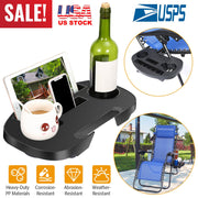 Zero Gravity Chair Cup Holder Clip On Side Tray w/Beverage Can Mobile Devices Slots