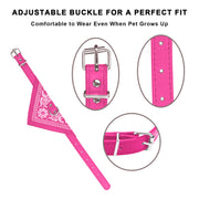 Adjustable Bandana Leather Pet Collar Triangle Scarf