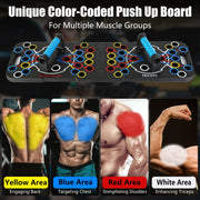 Multifunctional Push Up Board Home Strength Training Equipment With 15 Fitness Accessories Pilates Bar Resistance Band Roller Wheel Full Body Workout