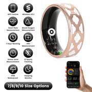 Smart Ring Health Tracker Fitness/Sleep/Stress/HRV Tracker with Charging Case Magnetic Charging Cable for Women's & Men Compatible with iOS & Android 7-