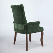 Tufted Dining Chair with Nailhead Trim & Curved Wood Legs