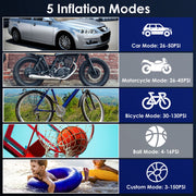 150PSI Portable Tire Inflator Cordless Digital Air Compressor Compact Air Pump with 5 Inflation Modes 3 Light Modes Emergency Power Bank