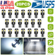 20Pcs T10 SMD5730 LED Light Bulbs 6000K Wedge Light Lamps Dome Map License Plate Car Interior Festoon Lights Kits