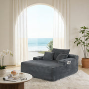 Convertible Chaise Lounge Sleeper Sofa with Cup Holders & Pillows