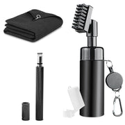 3 In 1 Golf Club Cleaning Kit Golf Club Cleaner Brush with 5Oz Water Bottle Retractable Clip Groove Sharpener Golf Towel Gift for Golfers