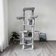 68-Inch Multi-Level Cat Tree with Hammocks & Scratching Posts