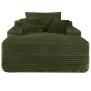 Convertible Chaise Lounge Sleeper Sofa with Cup Holders & Pillows