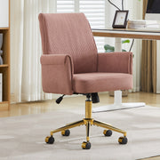 Mid-Back Velvet Office Chair with Memory Foam Cushion