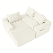 Cloud L-Shaped Corduroy Sectional Sofa with Chaise Lounge
