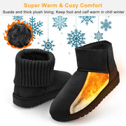 Women's Women's Snow Boots Suede Mid-Calf Boot Shoe Short Plush Warm Lining Shoes with  Anti-Slip Rubber Base Knitting Design