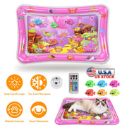 Cat Water Mat with Floating Fish & LED Lights