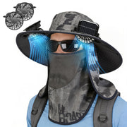 Solar Fan Hat with UPF50+ Sun Protection and Neck Flap