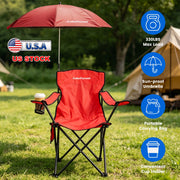 Camping Chair with Umbrella - Foldable Outdoor Chair 330lbs