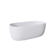 51" Oval Freestanding Soaking Tub - Matte White Resin Stone
