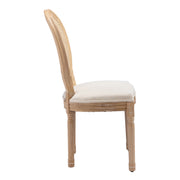 French Style Solid Wood Dining Chairs Set of 2, Elegant Oval Back Kitchen Side Chairs for Dining Room & Living Room